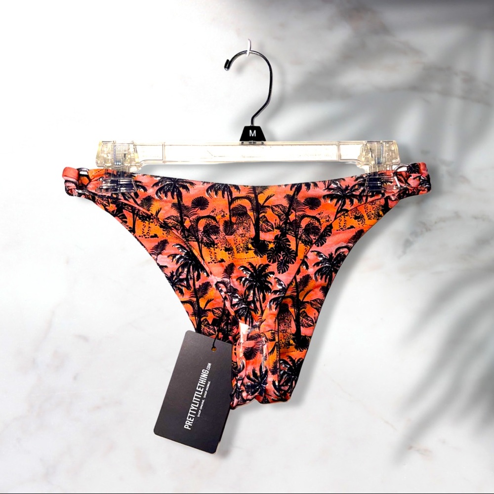 NEW PrettyLittleThing Pink Jungle Ring Detail Cheeky Bikini